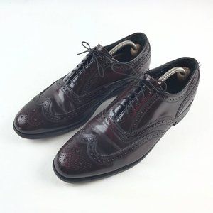 FLORSHEIM Mens Leather Burgundy Wingtip Shoes 10 D